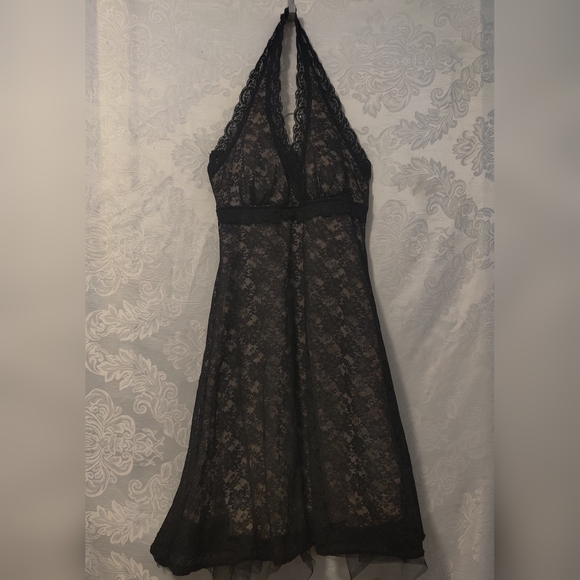 Elegant Lace Halter Bias Dress Teddy - Picture 1 of 7